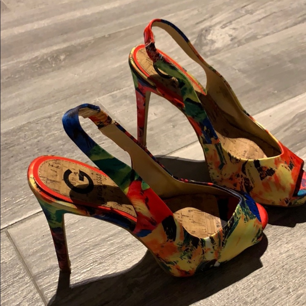 G by Guess Tropical Rainbow Heels